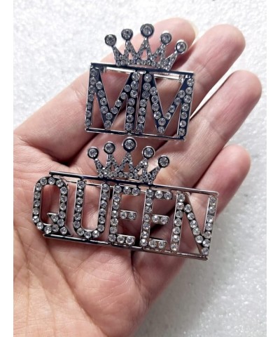 Personalized Custom Name or Initial Brooch Pin with Full Crystal Silver Crown $8.40 Brooches & Pins