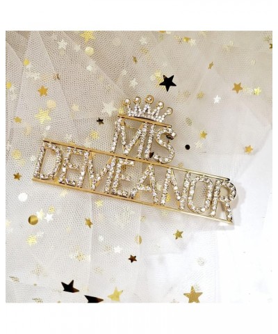 Personalized Custom Name or Initial Brooch Pin with Full Crystal Silver Crown $8.40 Brooches & Pins