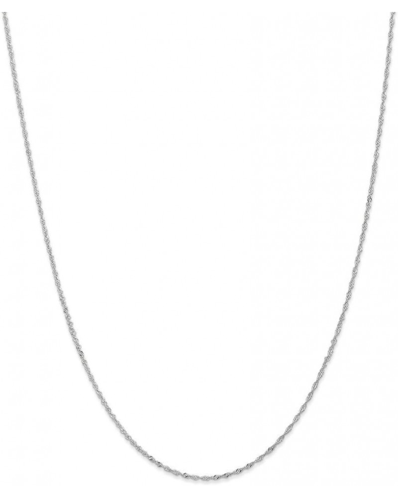 Solid 14k White Gold 1.1mm Singapore Chain Necklace - with Secure Spring-Ring Lock Clasp 30.0 Inches $51.15 Necklaces