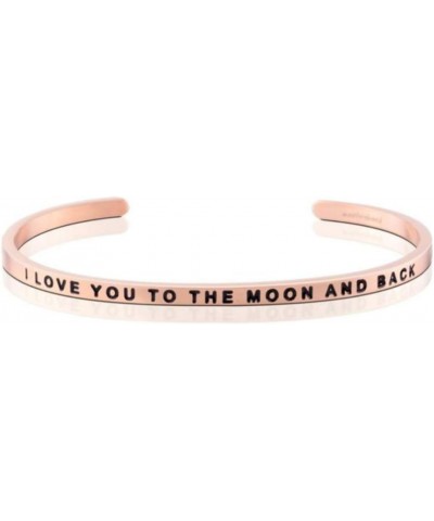 Bracelets - Inspirational Engraved Adjustable Mantra Band Cuff Bracelet - Rose Gold color - Gifts for Women… I LOVE YOU TO TH...