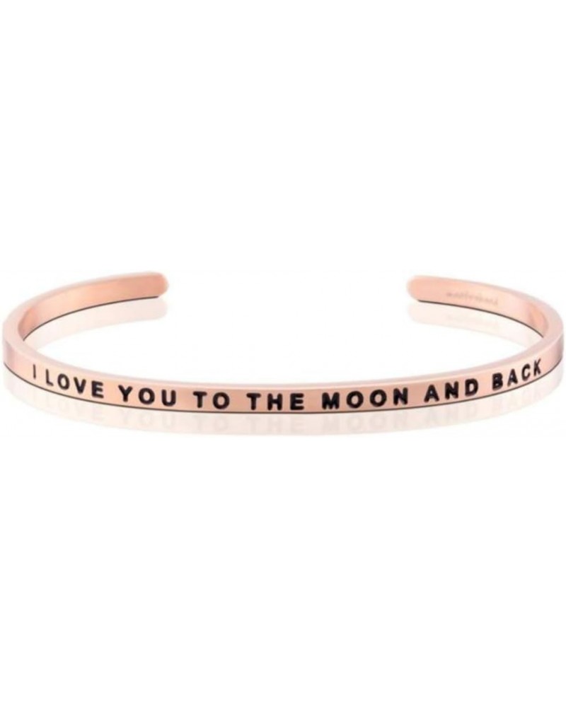 Bracelets - Inspirational Engraved Adjustable Mantra Band Cuff Bracelet - Rose Gold color - Gifts for Women… I LOVE YOU TO TH...