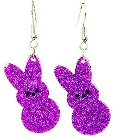 Colorful Easter Rabbit Egg Flower Glitter Earrings Cute Funny Bunny Acrylic Dangle Drop Earrings for Women Girls Easter Holid...