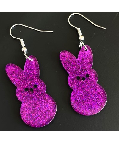 Colorful Easter Rabbit Egg Flower Glitter Earrings Cute Funny Bunny Acrylic Dangle Drop Earrings for Women Girls Easter Holid...