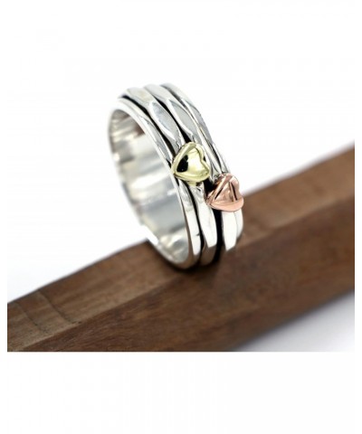 Heart Spinner Ring 925 Sterling Silver Rings For Women 925 Silver Ring Heart Meditation Ring Thumb Rings Fidget Rings Silver ...