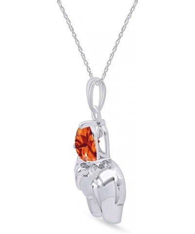 Valentine's Day Elephant Pendant Necklace Heart Shaped Simulated CZ 925 Sterling Silver white-gold-plated-silver : Citrine $2...