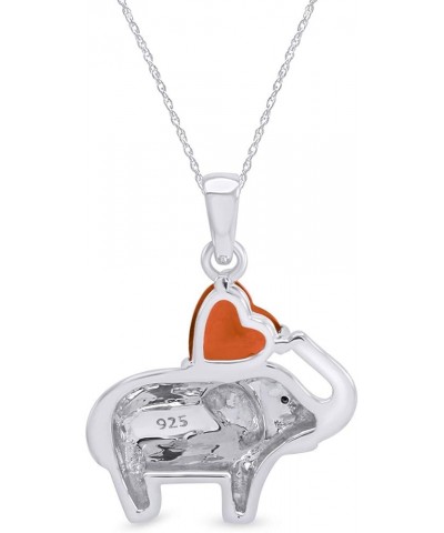 Valentine's Day Elephant Pendant Necklace Heart Shaped Simulated CZ 925 Sterling Silver white-gold-plated-silver : Citrine $2...