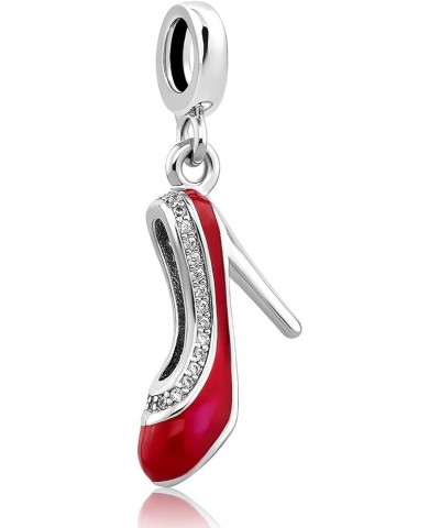 Women Girls Sexy High-heeled Shoe Charm Compatible with Pandora Charms Bracelets Red $7.79 Bracelets