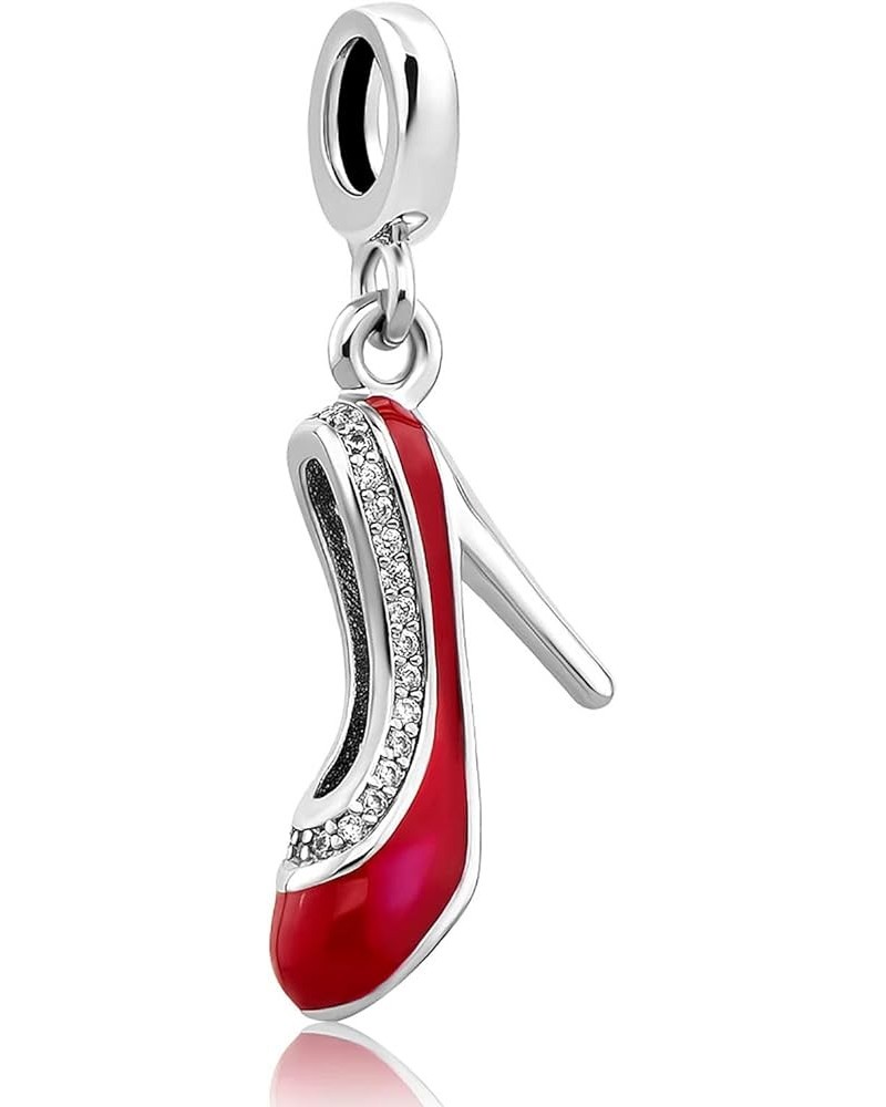 Women Girls Sexy High-heeled Shoe Charm Compatible with Pandora Charms Bracelets Red $7.79 Bracelets