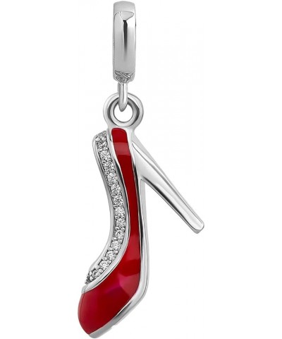 Women Girls Sexy High-heeled Shoe Charm Compatible with Pandora Charms Bracelets Red $7.79 Bracelets