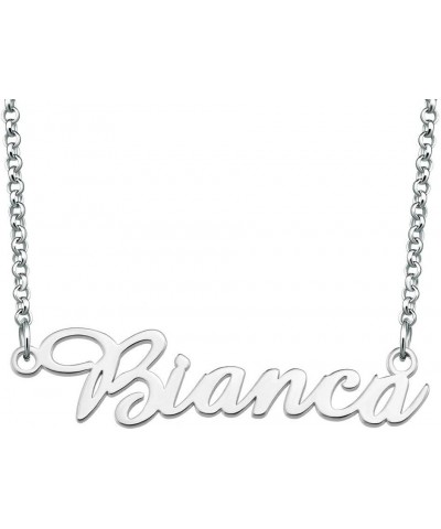 Name Necklace Personalized Custom Any Name 925 Sterling Silver Initial Pendant Jewelry for Women Men Bianca $18.80 Necklaces