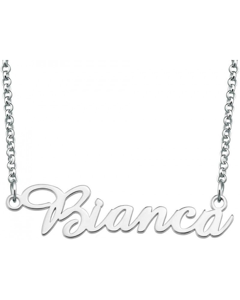 Name Necklace Personalized Custom Any Name 925 Sterling Silver Initial Pendant Jewelry for Women Men Bianca $18.80 Necklaces