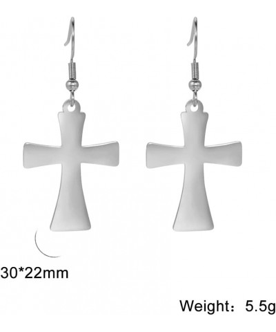 Crucifix Cross Earrings Religious Jewelry Christian Gift Rounded Simple Faith Cross Dangle Earrings for Girls Women Style 2 s...