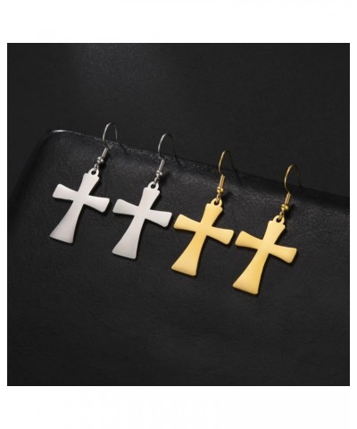 Crucifix Cross Earrings Religious Jewelry Christian Gift Rounded Simple Faith Cross Dangle Earrings for Girls Women Style 2 s...