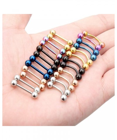 24 Pcs Nipple Rings 14G Curved Barbell Snake Eyes Tongue Ring Piercing Jewelry 316L Surgical Steel Nipplering Barbell 12mm 14...