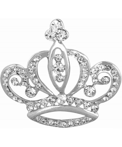 Rhinestones Crown Brooch Pin Silver $11.19 Brooches & Pins