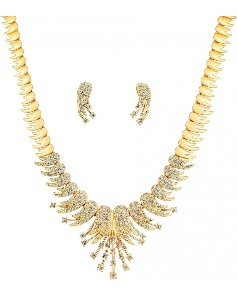 Bollywood Glamour Wedding Evening Wear Jewelry Necklace for Women D335 Gold $11.00 Necklaces