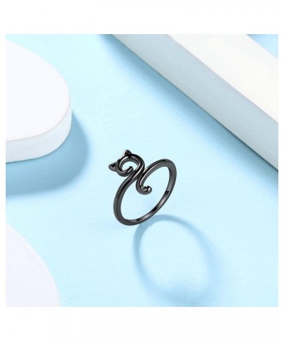 925 Sterling Silver Cute Cat Ring for Women Girls Adjustable Animal Ring Adorable Ladybag Sunflower Ring Lucky Elephant Ring ...