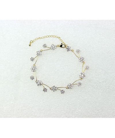 Gorgeous Rhinestone Crystal Floral Necklace Earrings Set Clear / 14K Gold Plated / Matching Bracelet $14.48 Bracelets