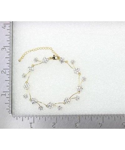 Gorgeous Rhinestone Crystal Floral Necklace Earrings Set Clear / 14K Gold Plated / Matching Bracelet $14.48 Bracelets