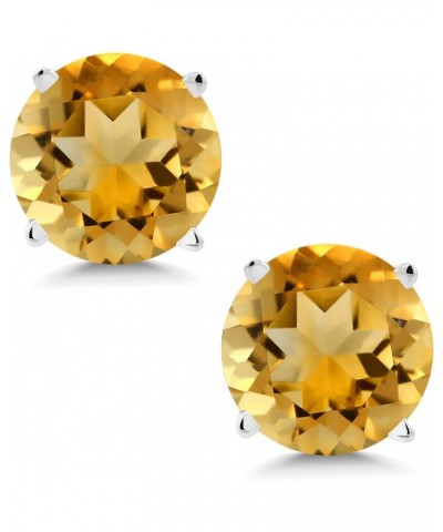 14K Yellow Gold Round 6MM Gemstone Birthstone Stud Earrings For Women Citrine $54.00 Earrings