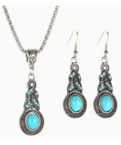 Women's Retro Pendant Necklace Earring Jewelry Set Anniversary Birthday Jewelry Gift for Wife Mom $10.58 Jewelry Sets