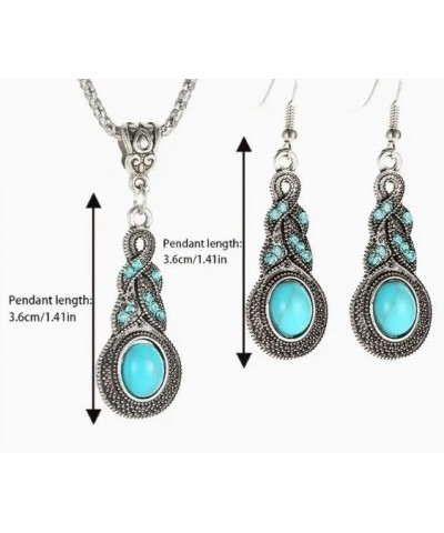 Women's Retro Pendant Necklace Earring Jewelry Set Anniversary Birthday Jewelry Gift for Wife Mom $10.58 Jewelry Sets