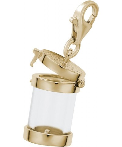 Capsule Charm with Lobster Claw Clasp, Charms for Bracelets and Necklaces Yellow Gold $33.38 Bracelets