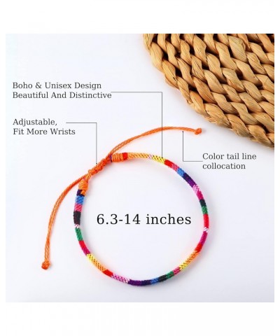 24 Pcs Boho Surfer Bracelet Anklet Adjustable Beaded Anklets Handmade Braided Bracelet Colorful Anklet Summer String Rope Ank...