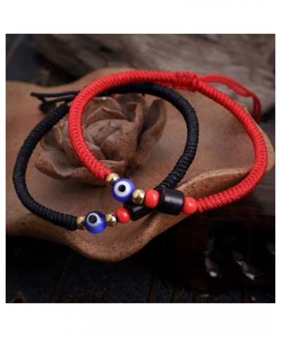 Red/Black Evil Eye Bracelet for Women Men Teen Girls Boys Hand-woven Tibetan Buddhist Bracelets for Protection and Good Luck ...