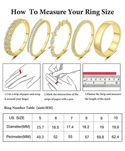 Gold Rings That Don't Tarnish for Women Stackable Moissanite Engagement Rings Set Sparkly Cubic Zirconia Rings Rhinestone Tre...