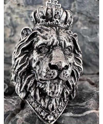 Men's Rings for Men Women Silver plated Brass Ductile Material Open Rings Adjustable Gifts for Boys Girls Lion D $5.62 Rings