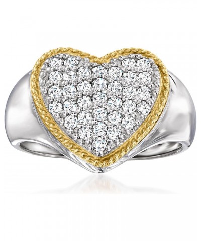 0.50 ct. t.w. CZ Heart Ring in Sterling Silver and 14kt Yellow Gold $59.24 Rings