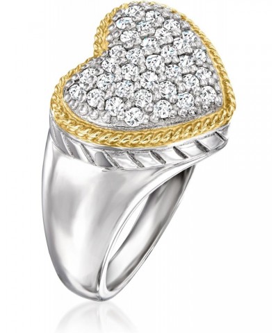 0.50 ct. t.w. CZ Heart Ring in Sterling Silver and 14kt Yellow Gold $59.24 Rings