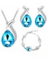 Woman Rhinestone Mosaic Falling Pendant Chain Band Ear Loop Ornament Kit Headphone Ocean Blue $3.36 Jewelry Sets