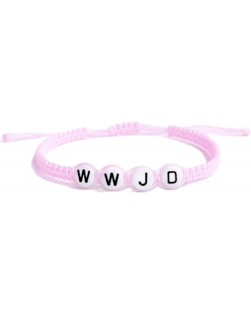 1/4Pcs Set WWJD Rope Beaded Adjustable Bracelet What Would Jesus Do Woven Wristbands Bracelet for Women Men Jewelry Colorful ...