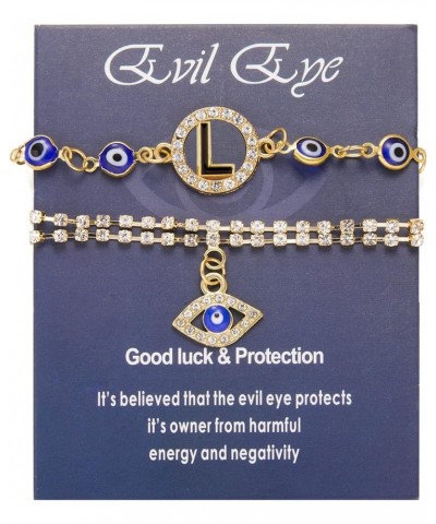 Initial Evil Eye Bracelet for Women Gold Letter Evil Eye Tennis Chain Bracelet Anklet Protection Mal De Ojo Bracelets for Gir...