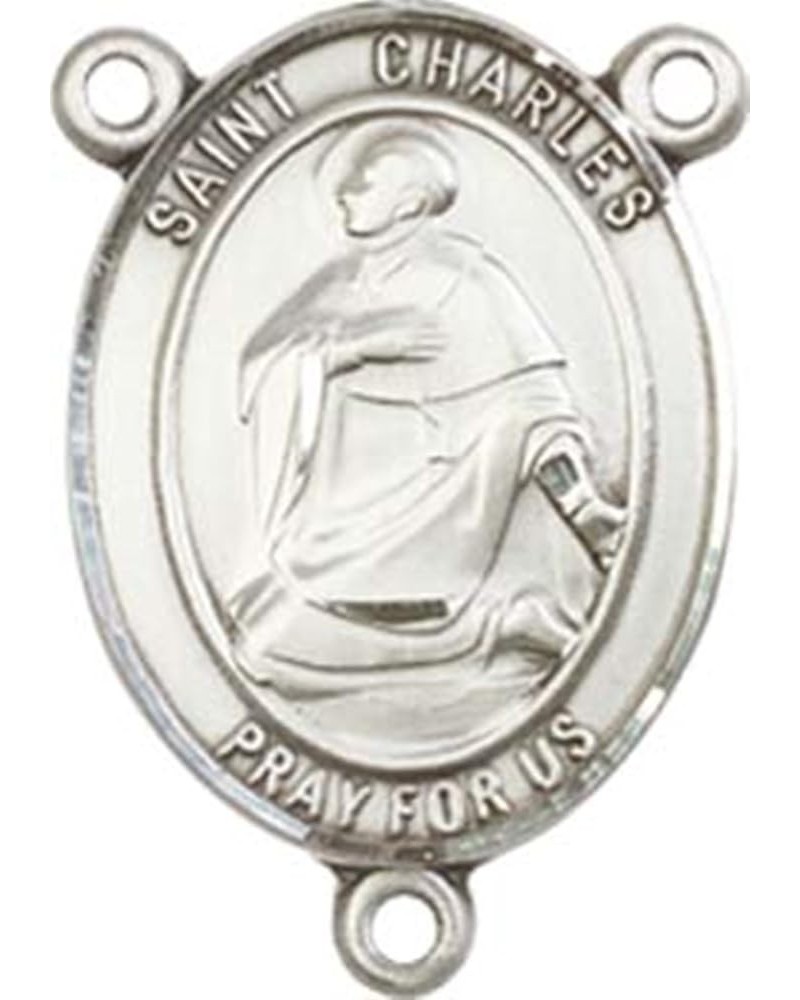 Sterling Silver Catholic Patron Saint Rosary Centerpiece Medal, 3/4 Inch Saint Charles Borromeo $39.21 Pendants