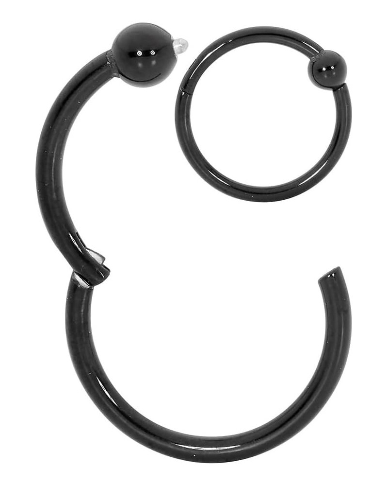 Titanium 20G 18G 16G 14G 6mm-10mm BCR Ball Closure Septum Hinged Segment Nose Lip Ring Hoop Unisex Earrings Body Piercing Jew...