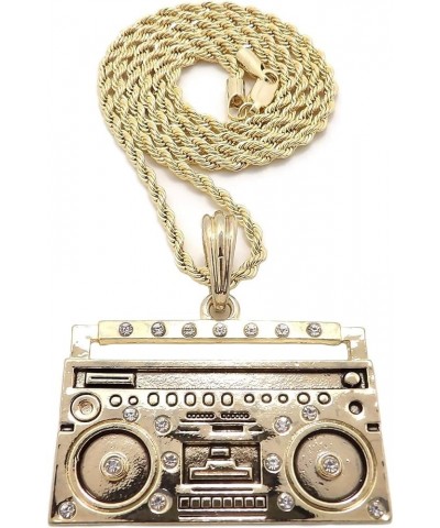 Boom Box Pendant Necklace GOLD COLOR WITH 24 INCH ROPE CHAIN $18.06 Necklaces