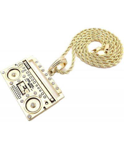 Boom Box Pendant Necklace GOLD COLOR WITH 24 INCH ROPE CHAIN $18.06 Necklaces