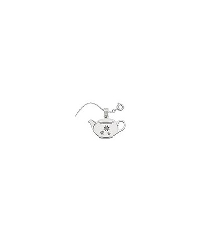 Stylish Stainless Teapot Reversible Sterling Pendant with Lobster Clasps Chain Jewelry Gifts for Women Every Occasion - 24inc...