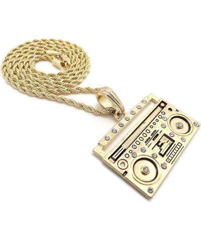 Boom Box Pendant Necklace GOLD COLOR WITH 24 INCH ROPE CHAIN $18.06 Necklaces