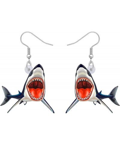 Acrylic Anime Shark Earrings Dangle Cute Shark Jewelry for Girls Women Ocean Animals Gifts Slate $7.79 Earrings