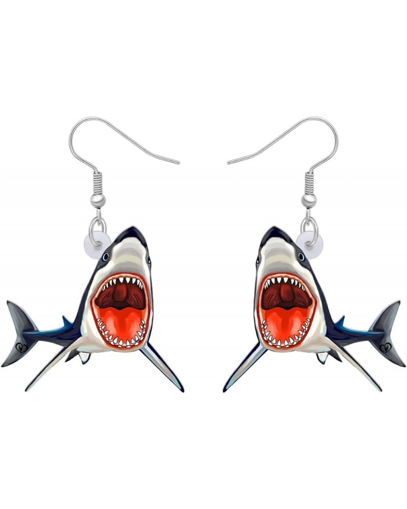 Acrylic Anime Shark Earrings Dangle Cute Shark Jewelry for Girls Women Ocean Animals Gifts Slate $7.79 Earrings