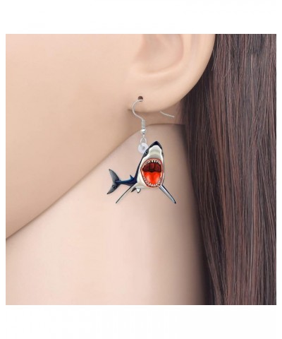 Acrylic Anime Shark Earrings Dangle Cute Shark Jewelry for Girls Women Ocean Animals Gifts Slate $7.79 Earrings