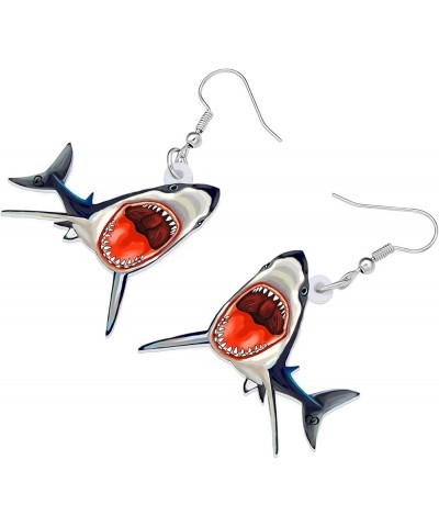 Acrylic Anime Shark Earrings Dangle Cute Shark Jewelry for Girls Women Ocean Animals Gifts Slate $7.79 Earrings