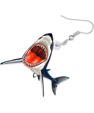 Acrylic Anime Shark Earrings Dangle Cute Shark Jewelry for Girls Women Ocean Animals Gifts Slate $7.79 Earrings