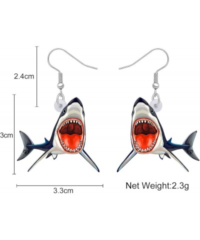 Acrylic Anime Shark Earrings Dangle Cute Shark Jewelry for Girls Women Ocean Animals Gifts Slate $7.79 Earrings