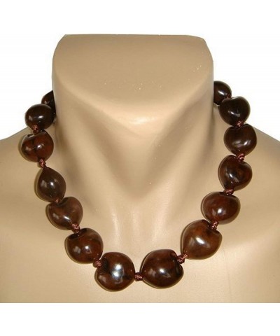 Hawaiian Kukui Nut Brown Shell 18" Choker Necklace $9.87 Necklaces