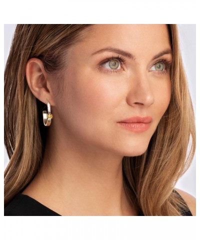 Two-Tone Sterling Silver Wrapped Hoop Earrings $26.88 Earrings